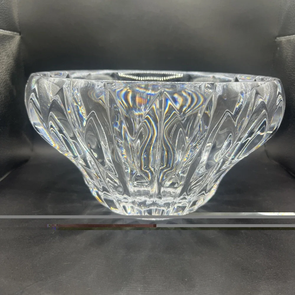 Reed Barton Equinox Crystal Bowl Heavy Scalloped Edge Centerpiece Fruit Decor